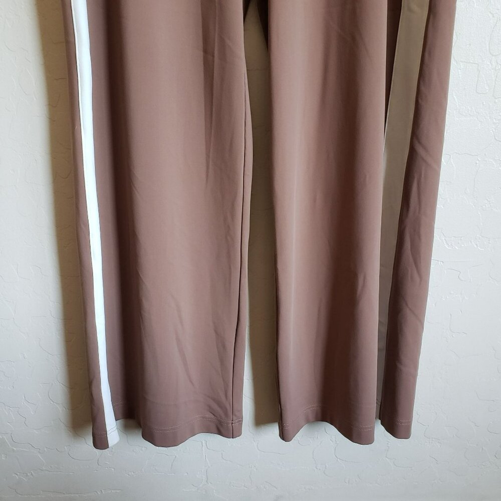 Athleta Brown Wide Leg Pants with White Stripe - Picture 7 of 14